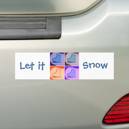 Ice Schaatsen/Let it Sneeuwt het Sneeuwen Bumpersticker (Op auto)