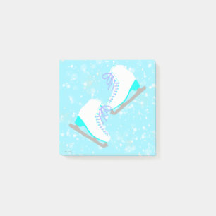 Ice Schaatsen Pattern Cute Blue Figuur Skating Post-it® Notes