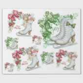 Ice Schaatsen rood & groen | Cadeaupapier (Vlak)