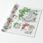 Ice Schaatsen rood & groen | Cadeaupapier (Uitgerold)