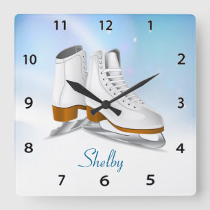Ice Schaatsen Wall Clock Vierkante Klok