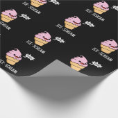 Ice-Scream Funny Ice Cream Cone Pun Dark BG Cadeaupapier (Hoek)