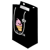 Ice-Scream Funny Ice Cream Cone Pun Dark BG Klein Cadeauzakje (Voorkant Gekanteld)