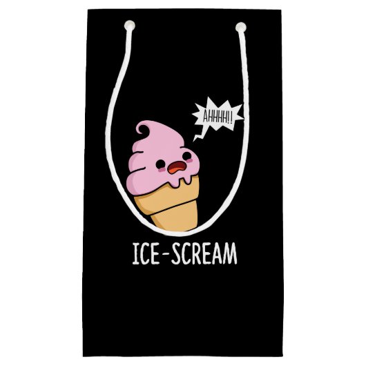 Ice-Scream Funny Ice Cream Cone Pun Dark BG Klein Cadeauzakje (Voorkant)