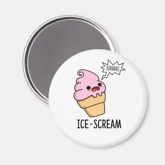 Ice-Scream Funny Ice Cream Cone Pun Magneet (Voorkant / Achterkant)