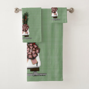 Ice Skate Christmas Decoration with Tartan Bow