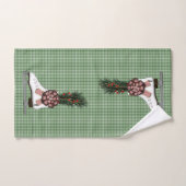 Ice Skate Christmas Decoration with Tartan Bow (Serviette à main)