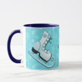 Ice Skate I Skate Personalized Mug Cup in Blue (Gauche)