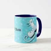 Ice Skate I Skate Personalized Mug Cup in Blue (Devant droit)