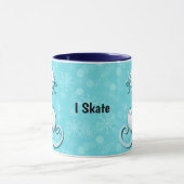 Ice Skate I Skate Personalized Mug Cup in Blue Mok (Midden)