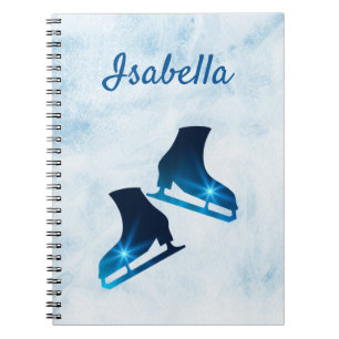 Ice skate notebook figuur schaats blauwe sterren notitieboek