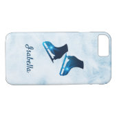 Ice skate phone case figuren blauwe schaatsen (Achterkant (Horizontaal))