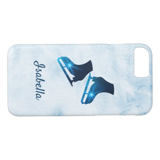 Ice skate phone case figuren blauwe schaatsen (Achterkant (Horizontaal))
