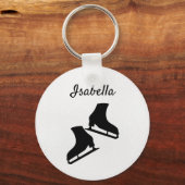 Ice skate sleutelhanger afbeelding schaats zwart w (Voorkant)