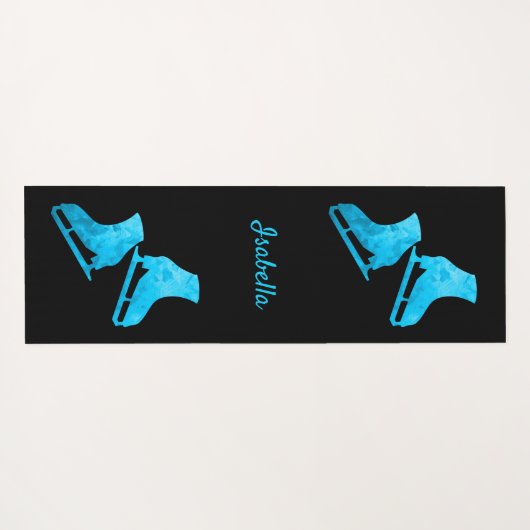 Ice skate yoga mat schaats pair patroon turquoise (Achterkant (horizontaal))
