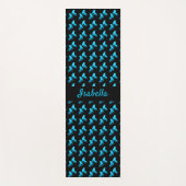 Ice skate yoga mat schaats pair patroon turquoise (Voorkant)