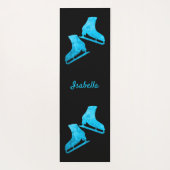 Ice skate yoga mat schaats pair patroon turquoise (Achterkant)