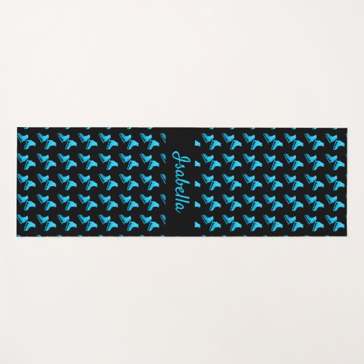Ice skate yoga mat schaats pair patroon turquoise (Voorkant (horizontaal))