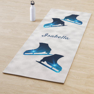 Ice skate yoga mat schaats paren blauwe ster