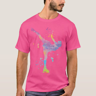 Ice Skater Figure Skating Colorful Girls Ice Skati T-shirt