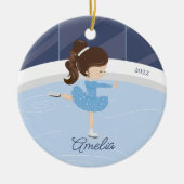 Ice Skater Girl Dated Ceramic Ornament (Voorkant)