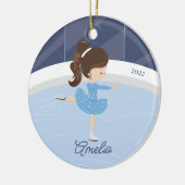 Ice Skater Girl Dated Ceramic Ornament (Links)