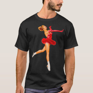 Ice Skater in rood T-shirt