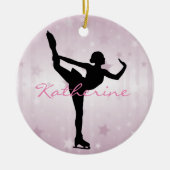 Ice Skater roze sterren Ornament (Voorkant)