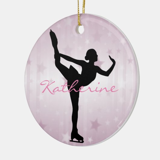 Ice Skater roze sterren Ornament (Links)