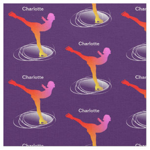 Ice Skater Silhouette Colorful Persoonlijk Stof