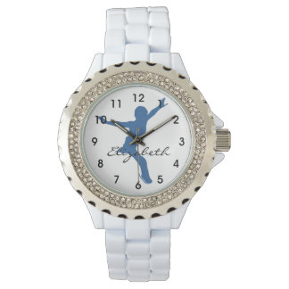 Ice Skater Silhouette Horloge