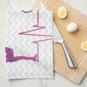 Ice Skater Towel blade, hartslag roze tot rode ste Theedoek (Quarter Fold)