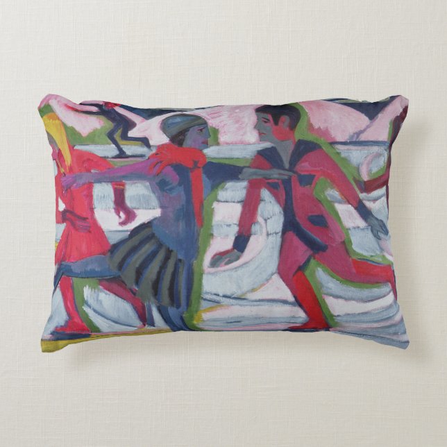 Ice Skaters Decoratief Kussen (Voorkant)