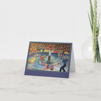 Ice Skaters Note Card Kaart