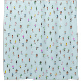 Ice Skaters op het meer │ kerstmis Douchegordijn (Voorkant)