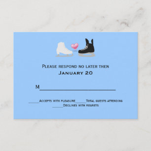 Ice Skaters Wedding RSVP-kaart RSVP Kaartje