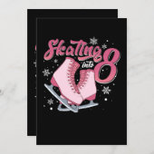 Ice Skating 8th Birthday Girl 8 Yrd Kaart (Voorkant / Achterkant)