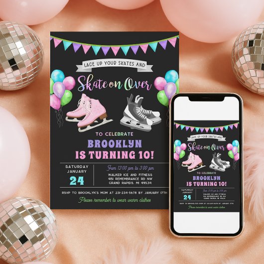 Ice Skating Birthday Invitation