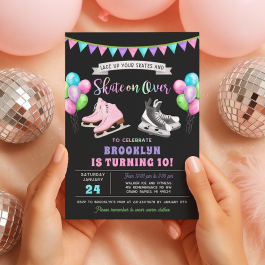 Ice Skating Birthday Invitation