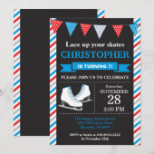 Ice Skating Birthday Invitation 1st Birthday Party Kaart (Voorkant / Achterkant)