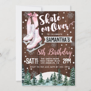Ice Skating Birthday Invitation Kaart