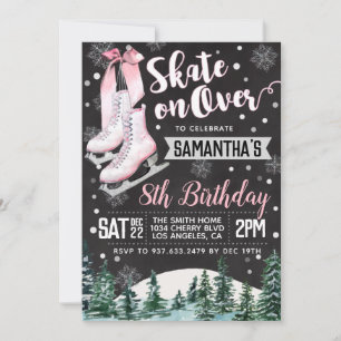 Ice Skating Birthday Invitation Kaart