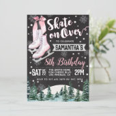 Ice Skating Birthday Invitation Kaart (Staand voorkant)
