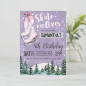 Ice Skating Birthday Invitation Kaart (Staand voorkant)