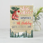 Ice Skating Birthday Invitation Kaart (Staand voorkant)