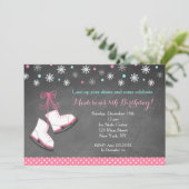 Ice Skating Birthday Invitations Kaart (Staand voorkant)