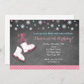 Ice Skating Birthday Invitations Kaart (Voorkant / Achterkant)
