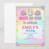 Ice Skating Birthday Party Invitation Kaart (Voorkant / Achterkant)