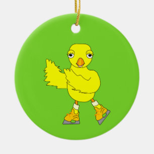 Ice Skating Chick Keramisch Ornament