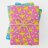 Ice Skating Chick Pattern Papierbladen overvullen Inpakpapier Vel (In situ)